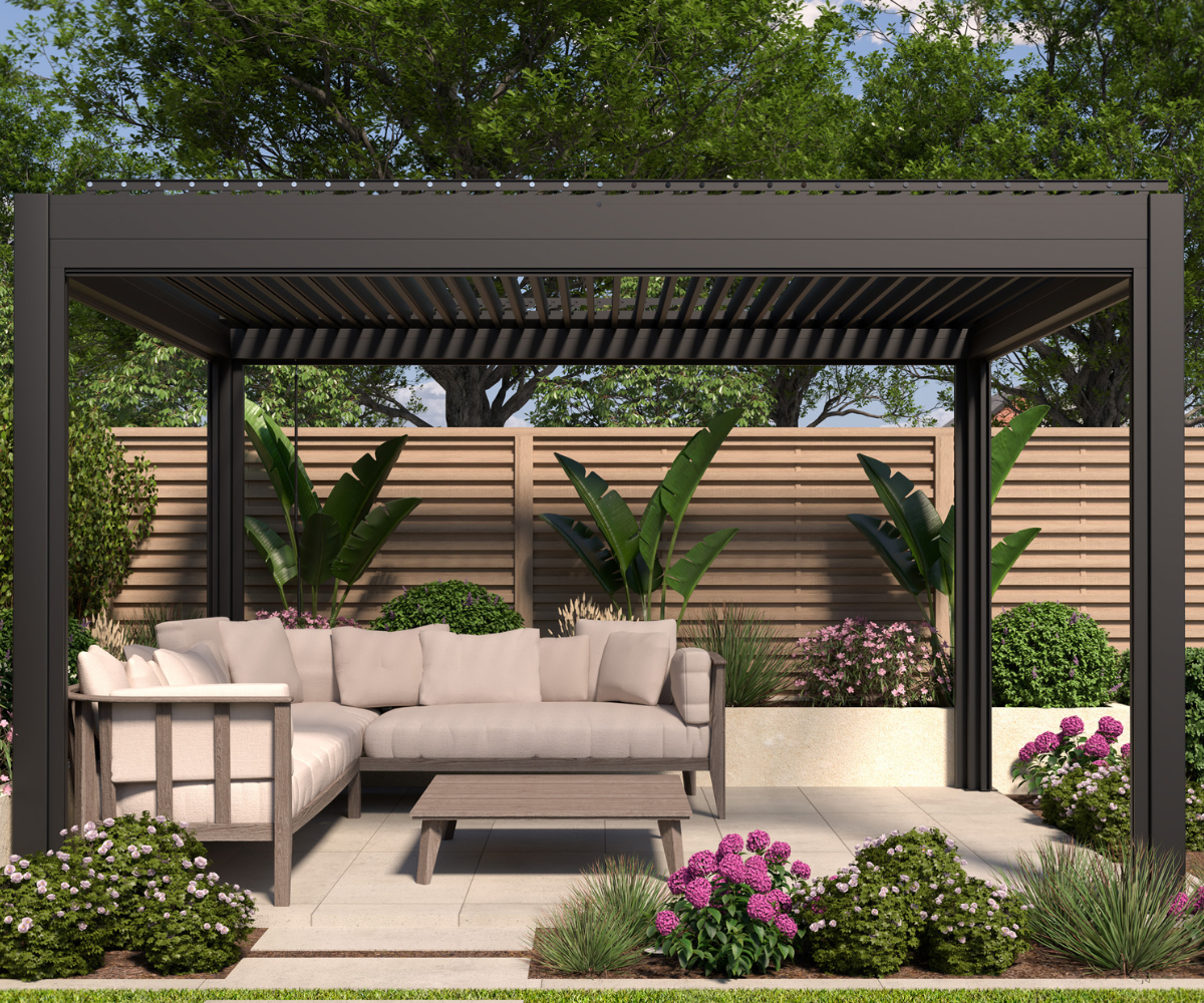 LuxSol Aura Pergola 3m x 3m - Manual Control - LuxSol Living - 25% off, Manual, Single Bay