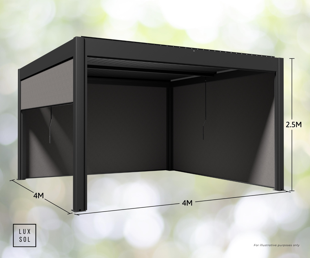 LuxSol Aura Pergola 3m x 3m - Manual Control - LuxSol Living - 25% off, Manual, Single Bay
