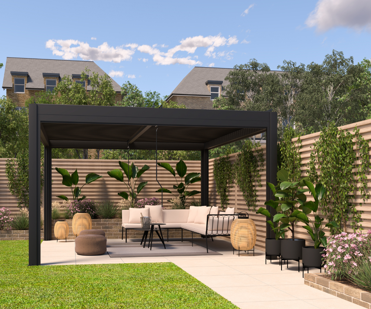 LuxSol Aura Pergola 3m x 3m - Manual Control - LuxSol Living - 25% off, Manual, Single Bay
