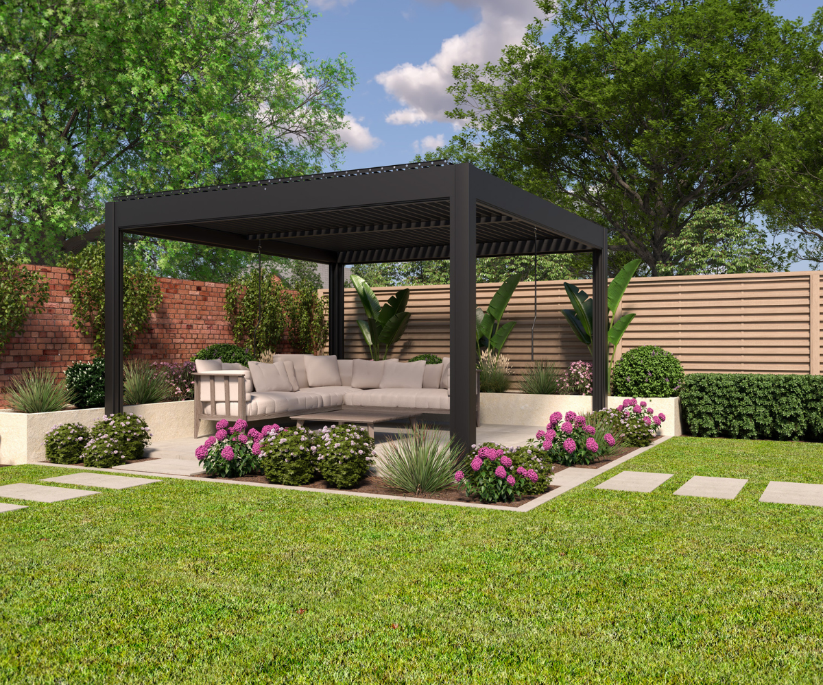 LuxSol Aura Pergola 3m x 3m - Manual Control - LuxSol Living - 25% off, Manual, Single Bay