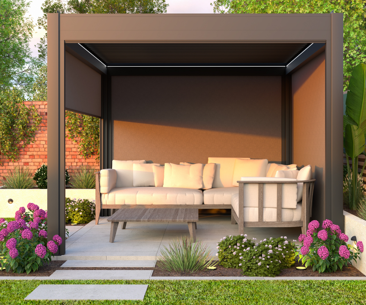 LuxSol Como Pergola 3m x 3m - Electric Control With Integrated Lighting - LuxSol Living - 25% off, Electric, Lighting Included, Single Bay