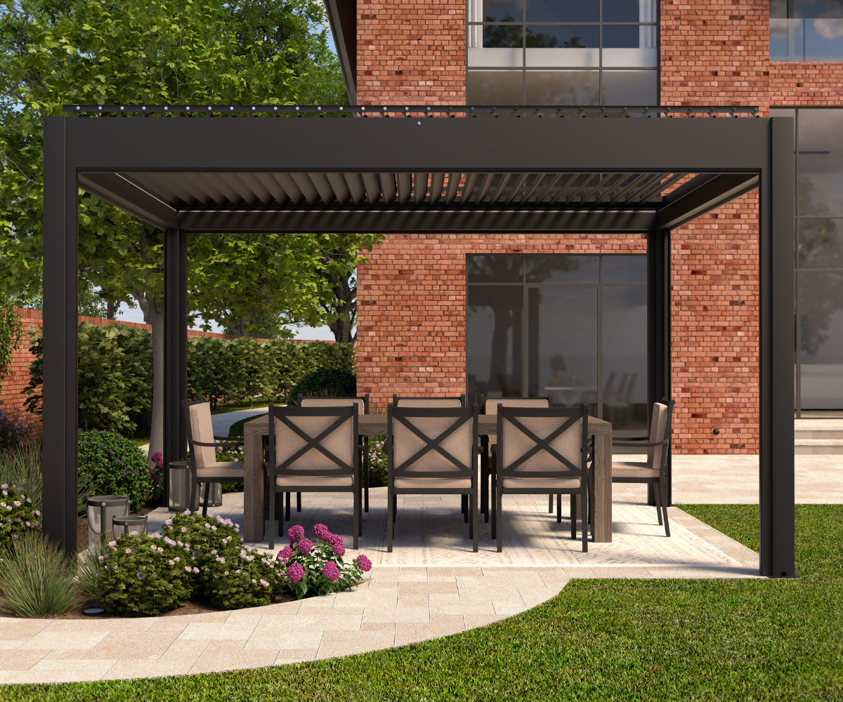 LuxSol Como Pergola 3m x 4m - Electric Control With Integrated Lighting - LuxSol Living - 25% off, Electric, Lighting Included, Single Bay