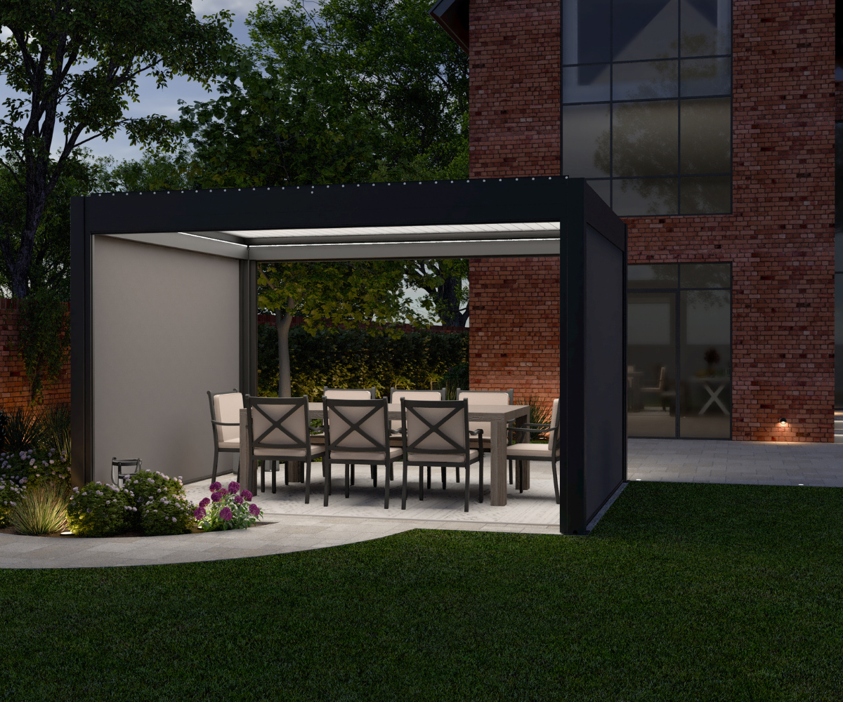 LuxSol Como Pergola 3m x 4m - Electric Control With Integrated Lighting - LuxSol Living - 25% off, Electric, Lighting Included, Single Bay