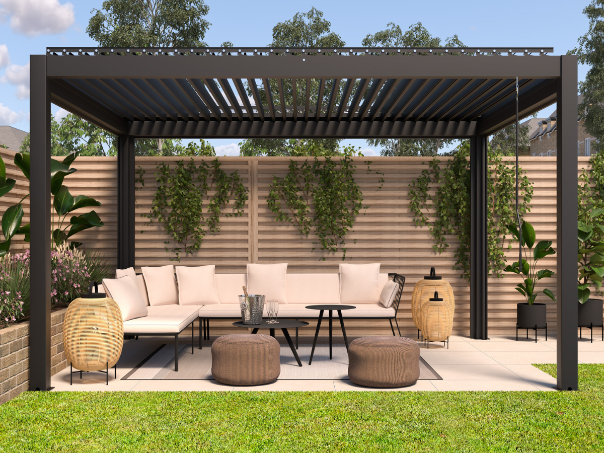 LuxSol Aura 3x4 · Aluminium pergola and frame details