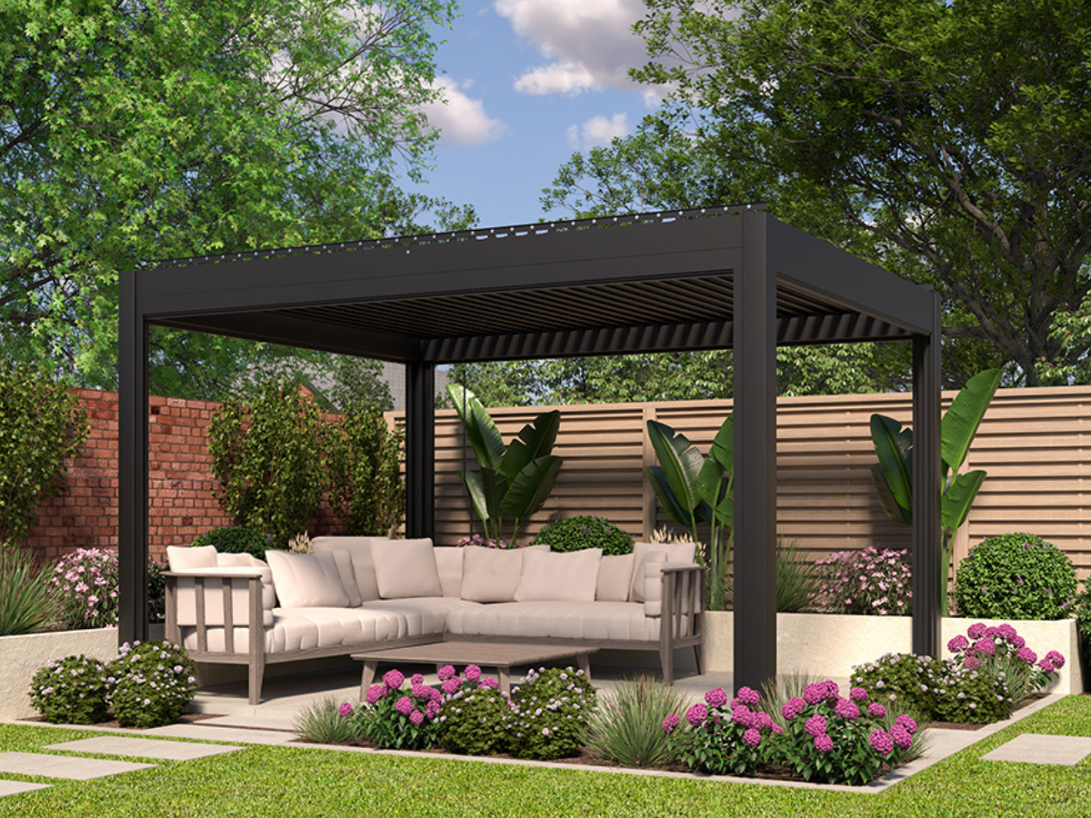 LuxSol Aura 3x4 · Aluminium pergola and frame details