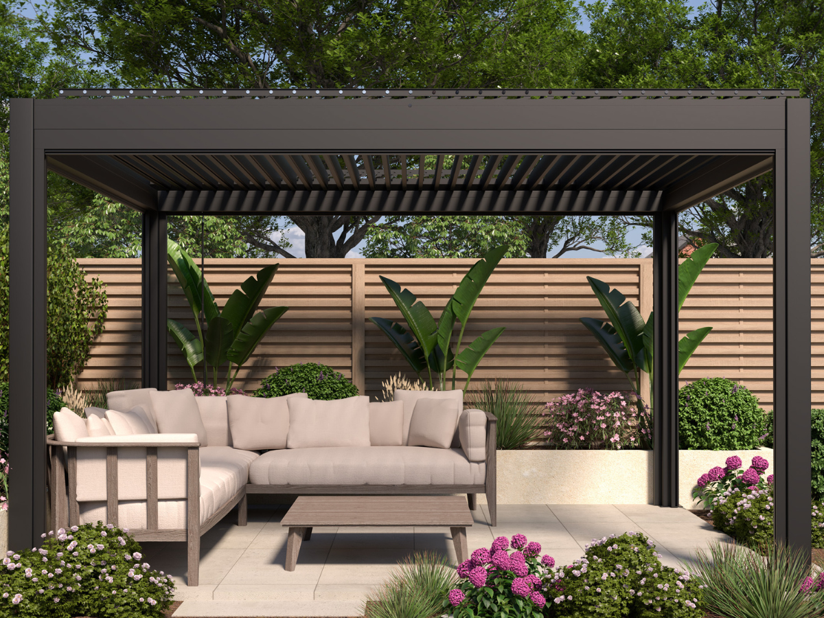 LuxSol Aura 3x4 · Aluminium pergola and frame details
