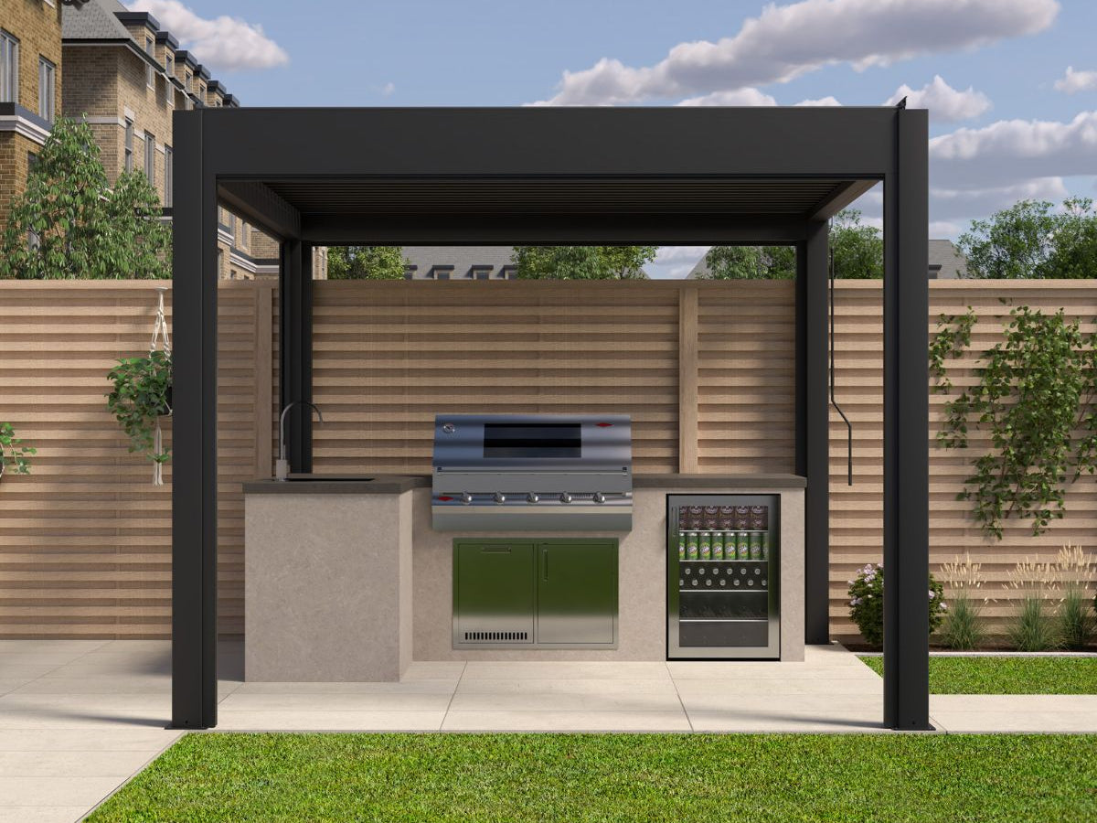 LuxSol Aura 3x3 · Aluminium pergola and frame details