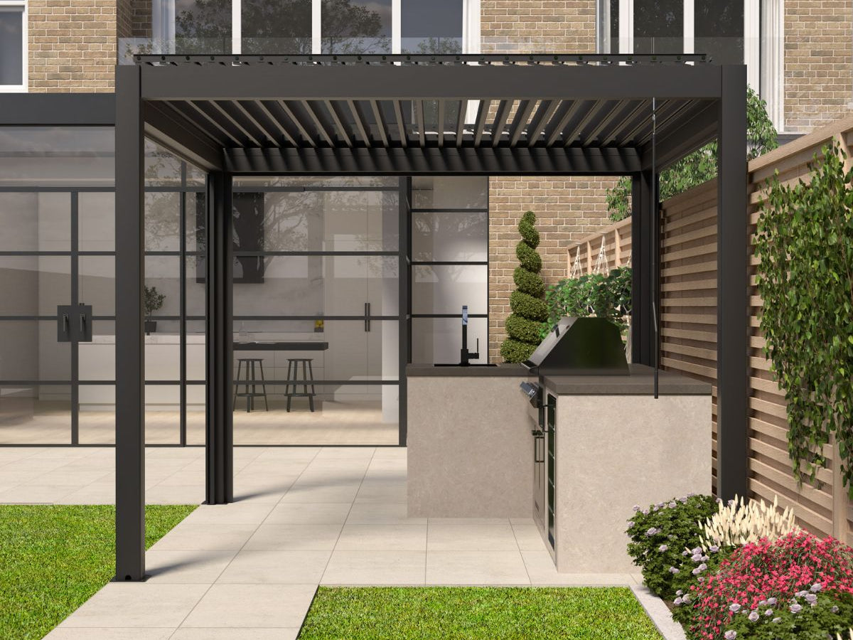 LuxSol Aura 3x3 · Aluminium pergola and frame details