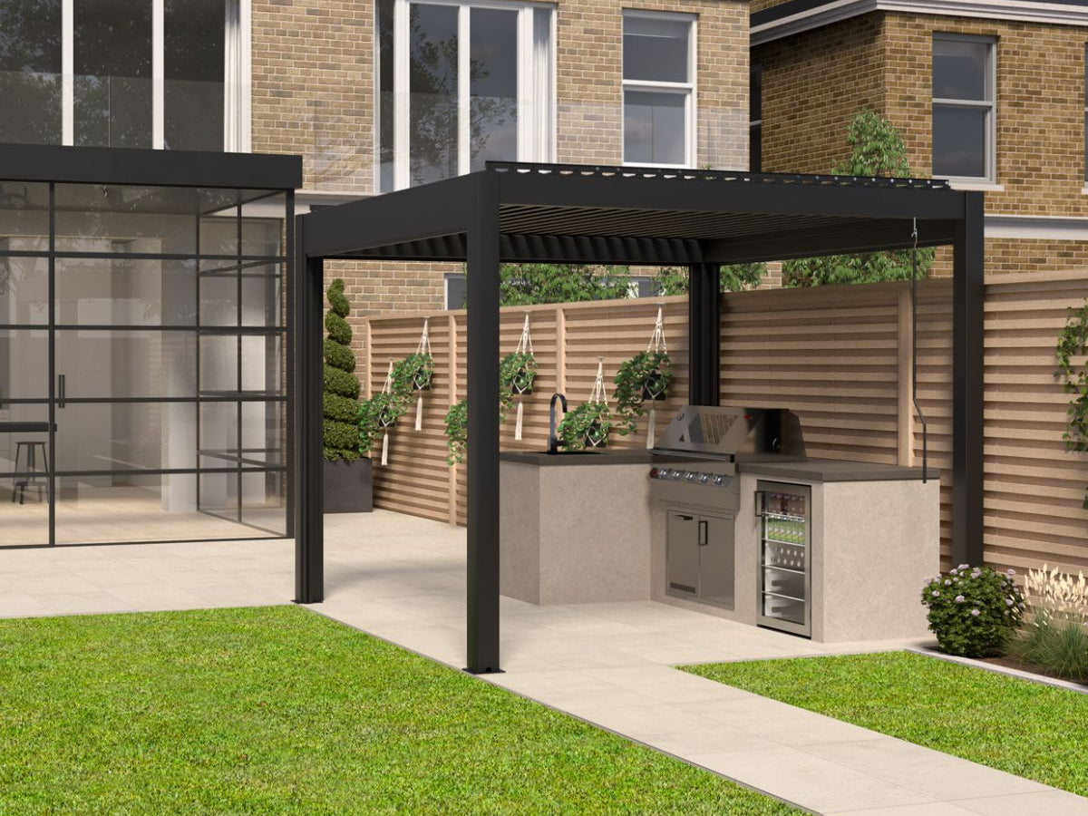 LuxSol Aura 3x3 · Aluminium pergola and frame details
