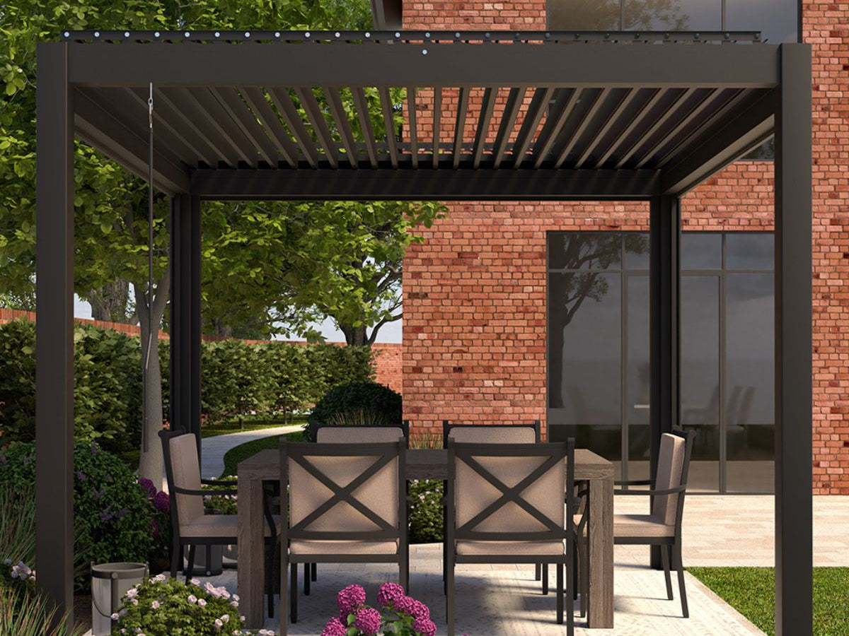 LuxSol Aura 3x3 · Aluminium pergola and frame details