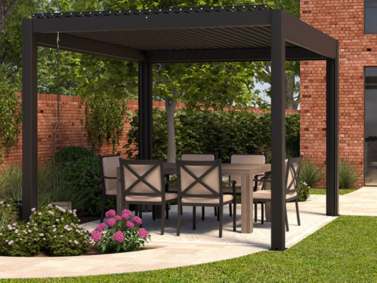 LuxSol Aura 3x3 · Aluminium pergola and frame details