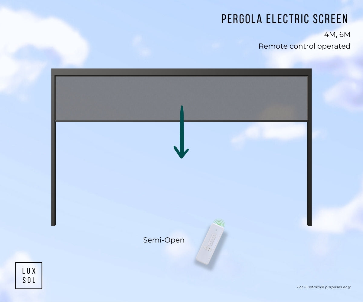 Pergola Electric Screen - 4m