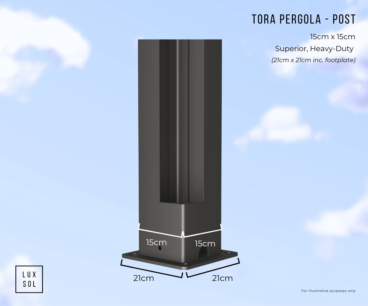 LuxSol Tora Pergola - 4m x 4m Electric Control With Integrated Lighting