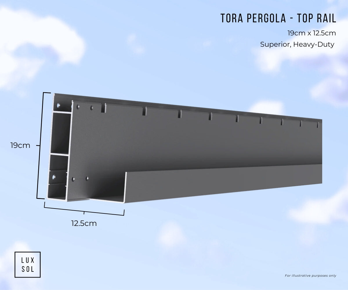 LuxSol Tora Pergola - 4m x 4m Electric Control With Integrated Lighting