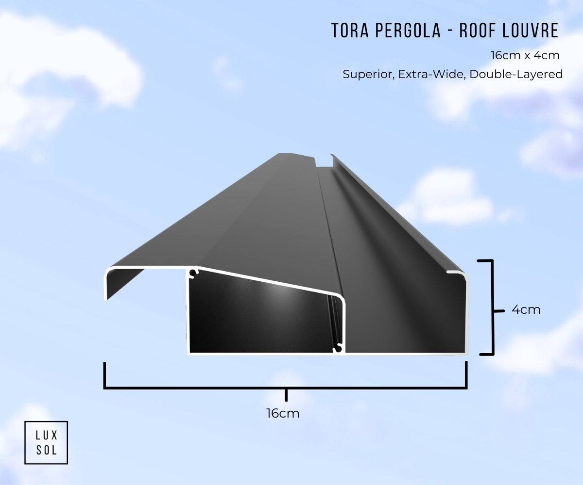 LuxSol Tora Pergola - 4m x 4m Electric Control With Integrated Lighting