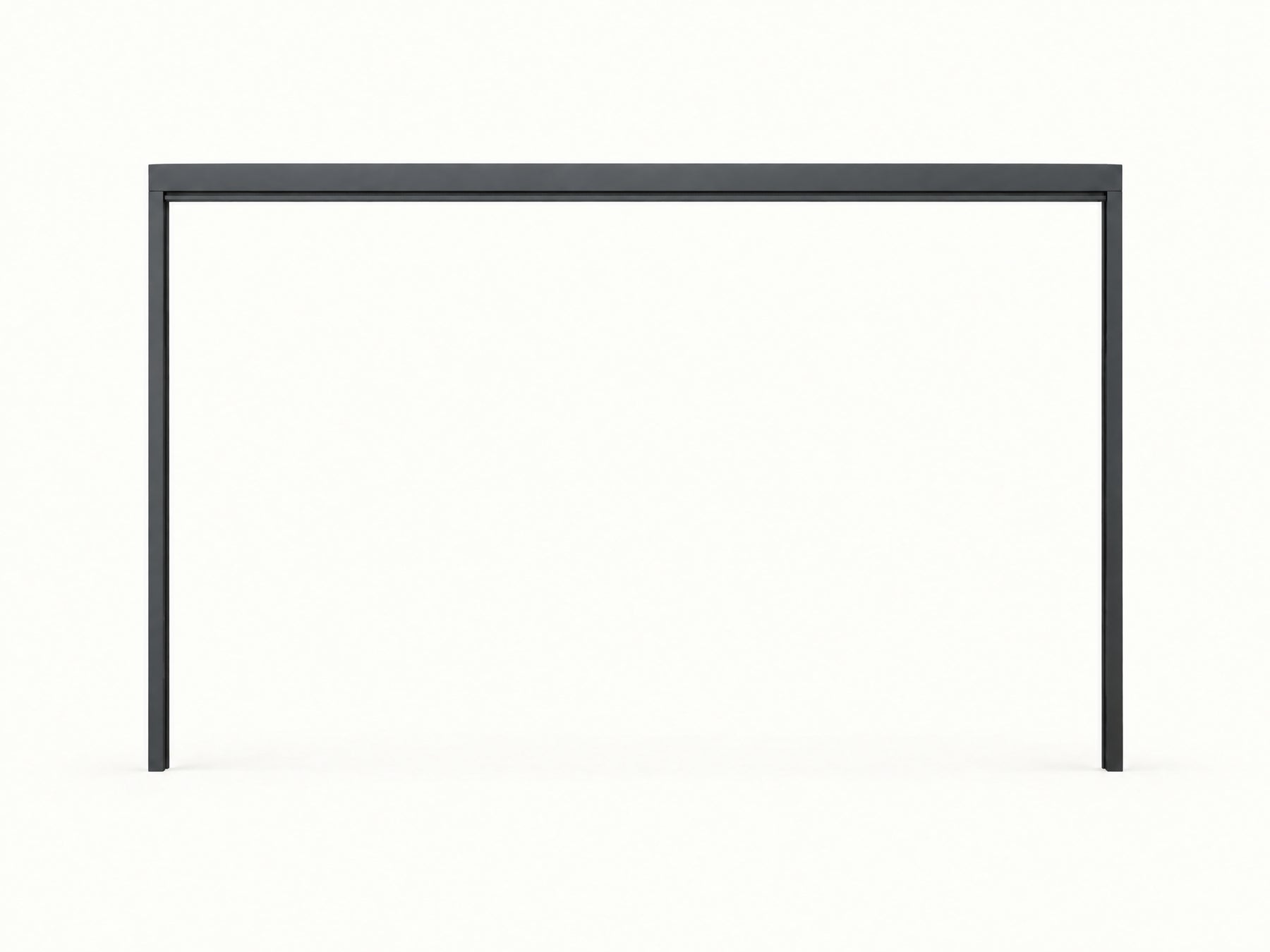 Studio illustration of the anthracite electric pergola screen, fully raised · Pergola Electric Screen - 3m