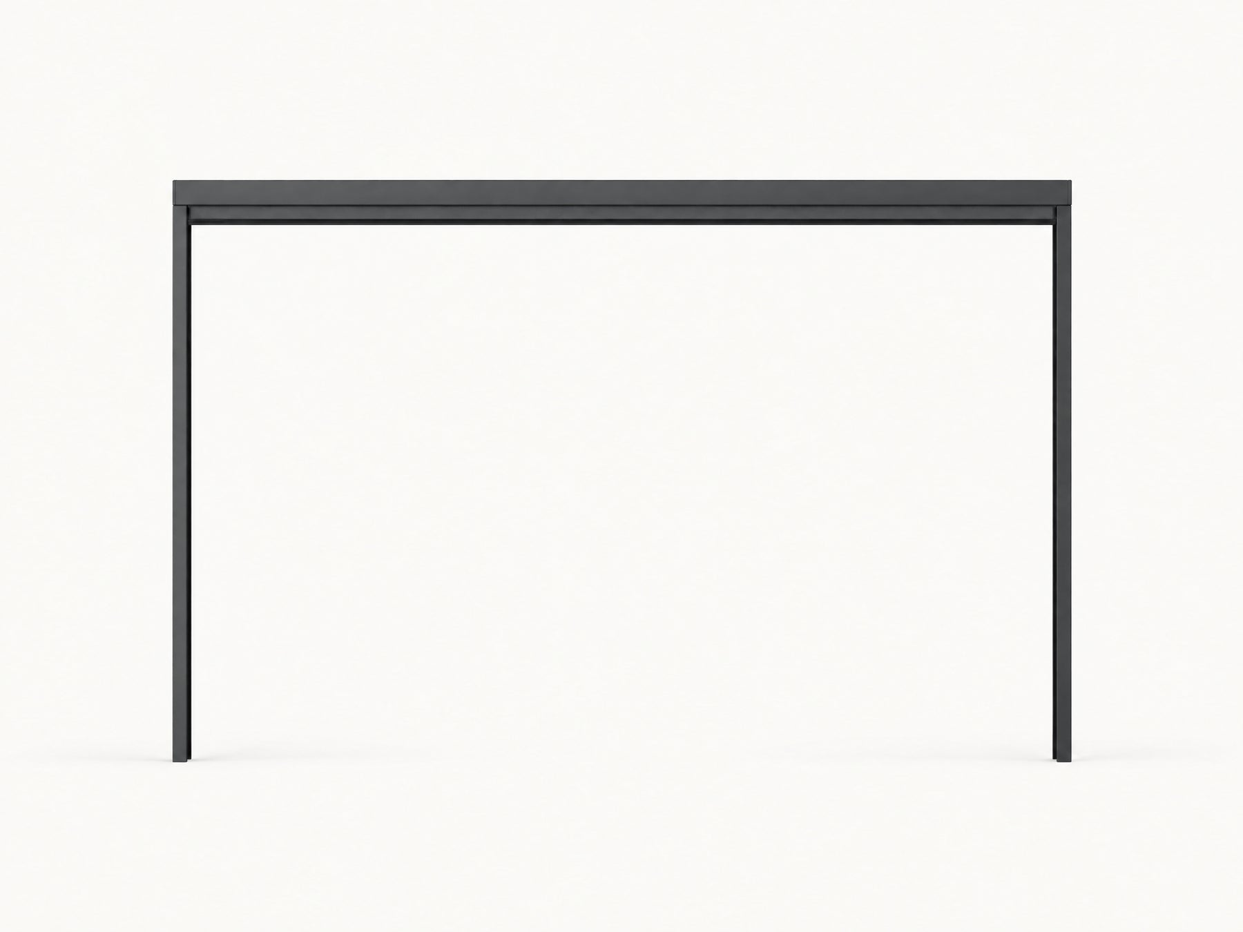 Studio illustration of the anthracite manual pergola screen, fully raised · Pergola Manual Screen - 4m